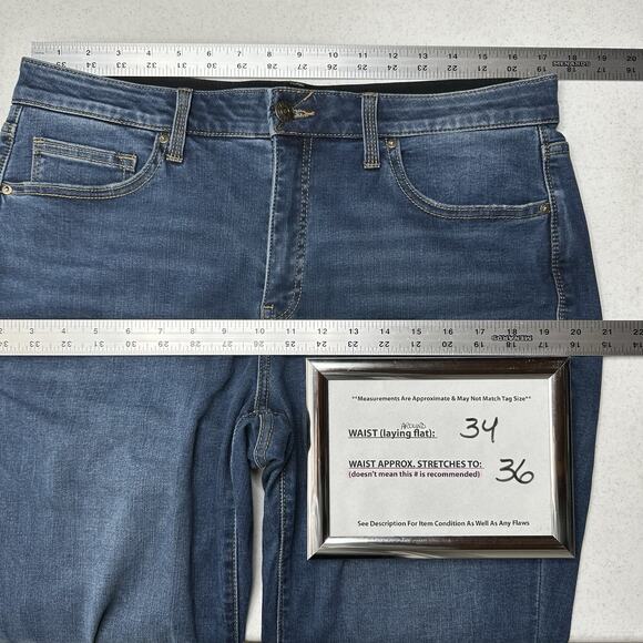 Lularoe Jeans Womens 32 US 14 Bootcut Blue Stretch Denim Tummy Panel Western EUC - Picture 7 of 14